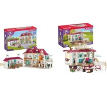 SCHLEICH 42551 Zirgu klubs „Lakeside Horse Farm”, no 5 gadu vecuma, zirgu kluba spēļu komplekts, 192 detaļas, un 42593 „Caravan for Secret Club Meetings”, no 5 gadu vecuma, zirgu kluba spēļu komplekts, 95 detaļas.