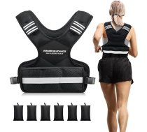POWER GUIDANCE Svara veste 5–9 kg / 9–14,4 kg Regulējama svara veste ar atstarojošām strīpām Skriešanas veste un treniņu veste spēka treniņiem, skriešanai Elpojošs dizains