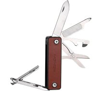 ROXON M4 10 in 1 portatīvais nagu knaibles daudzfunkcionālais instruments ar ādas apvalku, universāls instruments ar drošības slēdzeni, mazs nazis, šķēres, vīle, pudeles atvērējs, skrūvgriezis