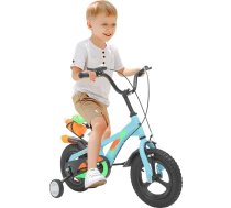 Bērnu velosipēds 12 collu zēnu un meiteņu velosipēds ar stabilizatoriem un ūdens pudeli, augstuma regulēšana, augstas oglekļa tērauda velosipēds bērniem no 3 gadu vecuma, zils