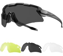 Velosipēdu brilles, Airsoft aizsargbrilles ar 3 maināmiem stikliem, sporta saulesbrilles, skriešanas brilles vīriešiem un sievietēm, velosipēdu braukšanai, makšķerēšanai, medībām, Airsoft un peintbolam.