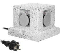 Dārza kontaktligzda, 4x2P+Z (schuko), gumijas kabelis H07RN-F 3x1.5mm?, 3m