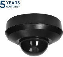 Kustības un klātbūtnes detektors 360st, IP44, 2000W, papildu montāžas pamatne, 3 sensori, melns