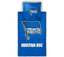 Hertha BSC Berlin logotips Zils mikrošķiedras sega 135 x 200 cm un spilvendrāna 80 x 80 cm Zip