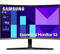 SAMSUNG 27 collu Essential S3 S39GD, Full HD (1920 x 1080), datora monitors, PC ekrāns, 100 Hz, 1800R izliekts, spēļu režīms, acu taupīšanas režīms, LS27D396GAUXEN