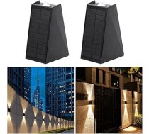 LED saules gaisma āra apgaismojumam, 2 krāsas, spilgtas saules gaismas, balkonam, dārzam, ārtelpai, žogam, dekoratīvs sienas apgaismojums, IP65, terases dekorēšanai, 2 LED paneļu apgaismojums (2 gab.)