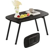 Saliekamais kafijas galdiņš Oval Tea Table Galda galds Dīvāna galds dzīvojamai istabai ar izturīgām metāla kājām, melns