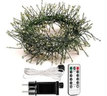 Iekštelpu LED pasaku gaismas, ugunspukstu gaismas, 10 m, 300 LED, zaļa vara stieple, ar kontaktdakšu, 8 režīmi un tālvadības pults guļamistabai, kāzām, dzimšanas dienai, svinībām, Ziemassvētku eglītei un dārzam