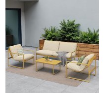 Grand patio dārza mēbeļu komplekts 4 personām, balkona mēbeļu komplekts 4 personām ar spilveniem, atpūtas mēbeles ārā ar dārza dīvānu, 2 krēsli, galds, terases mēbeles, sēdvietu komplekts, atpūtas mēbeles