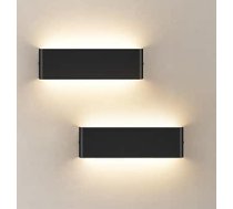 Sienas lampu komplekts, 30 cm, 12 W sienas lampas ar augšup un lejup vērstu gaismas avotu, 3000 K silti balta, modernas LED lampas, sienas lampas, izgatavotas no lieta alumīnija, sienas apgaismojums viesistabai, guļamistabai, guļamistabai