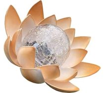 TOYANDONA LED Solar Gartenleuchte Lotusform mit Glasblumenkugel Solarlicht Außenbeleuchtung mit Stabilem Standfuß Automatische Dämmerungsschaltung Umweltfreundlich für Terrasse und Hof