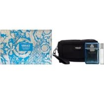 Versace Man Eau Fraiche von Versace für Herren, 3-teiliges Set, bestehend aus 96,4 g Eau de Toilette Spray + 8,5 g Eau de Toilette Reisespray + 1 Versace schwarze Hose