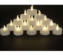 LED tējas gaismas: Elektriskās mirgojošās sveces ar baterijām Baterijas CR2032 Plastmasas, silti dzeltenas [baterijas iekļautas komplektā] (100 silti baltas) (100 Warm White)