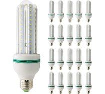 LED spuldze E27 U-veida spirālveida spuldzes galva 12 W (aizvieto 100 W), auksti balta, 6000 K, 1200 lūmenu, 53 x 170 cm (20 gabali)