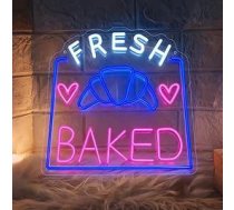 Croissant neona zīme, LED svaigi cepts deserts neona zīme sienas apdare, Dimmable neona gaismas USB Power biznesa maiznīca deserts veikals kafejnīca restorāns restorāns bārs klubs mājas puse