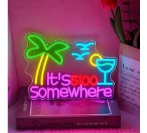 Tās 5:00 O'clock Somewhere neona zīme, LED palmas koks neona zīme sienas dekorēšanai, dimmable neona gaismas, USB Power bārs, krogs, klubs, guļamistaba, cilvēks, ala, viesnīca, kafejnīca, kāzas, dzimšanas dienas svinības
