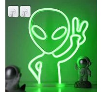 ENUOLI Svešzemju neona zīme, neona zīme istabai, USB barošana, svešzemju neona gaismas zīmes sienas dekorēšanai, spēļu istabas dekorēšanai, Hip Hop ballītei, LED svešzemju zīme pusaudžu istabai, sienas dekors,