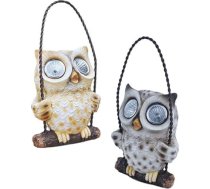 Toyvian 2 x saules pūces sienas lampas, dekoratīvās saules gaismas, sveķu sveķi dārzam, izturīgi pret laikapstākļiem, piekaramie dārza dekori izmantošanai ārpus telpām, brūni