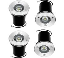 4 STÜCKE LED-Bodenlandschaftsleuchten - Außeneinbaustrahler, IP67 wasserdichte Garten-Einbaulampe, 1W LED-Bodenstrahler, Für Garten, Auffahrt, Deck, Stufenbeleuchtung(Yellow,1W(110-220V))