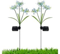 Blumenlichter für den Außenbereich, bunte Blumen für den Außenbereich, solarbetrieben, 2 Stück, bunte LEDs, wasserdicht, Heringe für den Garten, für Terrasse, Deck, Treppen, Urlaub, Übergang,