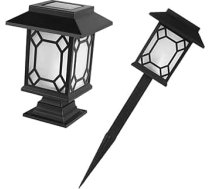 UKCOCO 2 saules dārza lampu komplekts, ūdensizturīgas āra lampas ar baltu gaismu dārza un ainavu stabu apgaismojumam, paredzētas piebraucamajiem ceļiem un dārza celiņiem.