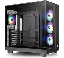 Thermaltake View 380 XL TG ARGB Black | ATX Mid-Tower PC korpuss | Divas kameras | Slēptie savienotāji | ARGB ventilators jau uzstādīts | Ļoti kluss dzesēšana | 360 mm radiators | Rūdīts stikls