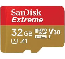 SanDisk Extreme 32 GB MicroSD karte mobilajām spēlēm (lasīšana līdz 100 MB/s, viedtālruņiem, AAA/3D/VR spēļu grafikai un 4K UHD video, 10. klase, UHS-I, U3, V30)