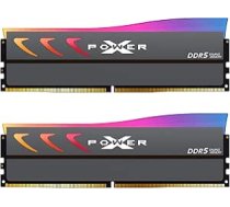 Silicon Power DDR5 64GB (2x32GB) Storm RGB 6000MT/s (PC5-48000) 288-pin CL38 1.35V UDIMM galddatora atmiņas modulis RAM SP064GXLWU60BFDK Grey