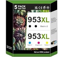 GoToners 953XL Multipack (2 x melna, 1 x zila, 1 x sarkana, 1 x dzeltena) saderīgs ar HP 953 XL kasetnēm Officejet Pro 7740 7740 7720 8210 8720 8710 7730 8218 8715 8718 8725 8728