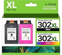 ECHALLENGE 302 XL priekš HP 302 printeru kasetnes Daudzpakete 302XL kasetne HP Envy 4525 4520 4522 4527 4524 DeskJet 3630 3630 3636 3638 3639 OfficeJet 3830 3831 3833 (1 melna 1 melna 1 melna 1 2 iepakojumā)