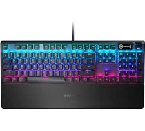 SteelSeries Apex 5 - Hibrīda mehāniskā spēļu tastatūra - Keywise RGB apgaismojums - OLED Smart displejs - amerikāņu (QWERTY) izkārtojums, melna