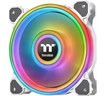 Thermaltake Riing CL-F101-PL14SW-C Quad Quad 140 mm, 16,8 miljoni RGB krāsu (Alexa, Razer Chroma), aktivizējams ar programmatūru, 4 gaismas gredzeni, 54 gaismas diodes, 9 lāpstiņas, hidrauliskais gultnis, balts korpuss, vienā iepakojumā