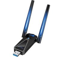WLAN Stick, 1300Mbps WLAN adapteris PC, 2.4GHz/5GHz Dual Band Internet, USB Stick 3.0, 2 x 5dBi High Gain WiFi antenas, saderīgs ar Windows 11/10/8/7/Vista/XP Mac Linux