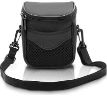 FOSOTO Black PU Leather Compact Digital Camera Case Bag Compatible with Canon IXUS 185 PowerShot G7 X Mark II, Nikon Coolpix B500, P600, Sony HX90 W830 Kameru somas, melnas, Somas un somas fotoaparātiem