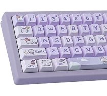 PBT taustiņu vāciņi 146 taustiņi Purple Magic Bunny taustiņu vāciņi Dye Sublimation Cute Keycaps Cherry Profile Custom Keycaps for Cherry Gateron MX Swithes Mechanical Keyboards