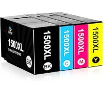 LeciRoba 1500XL 1500XL tintes kasetnes, kas saderīgas ar Canon PGI-1500XL 1500XL tintes kasetnēm ar Canon Maxify MB2000 MB2050 MB2150 MB2155 MB2300 MB2350 MB2750 MB2755 printeri (1 melns, 1 ciāns, 1 magenta, 1 dzeltens)
