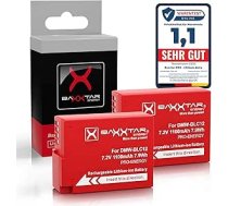 2 x Baxxtar Pro akumulators DMW-BLC12 E (1100 mAh) Saderīgs ar Panasonic Lumix DC FZ1000 II G91 DMC GX8 G70 G80 G81 G7 G7 G6 G5 FZ2000 FZ1000 FZ200 FZ300 FZ330