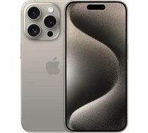 Apple iPhone 15 Pro (128 GB) - Titāna dabīgais (Atjaunots)