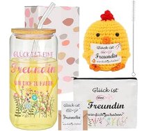 Labākā draudzene dāvanas, personalizētas dāvanas draudzenei dzimšanas dienā, Valentīna dienā, Ziemassvētkos, krūzīšu dāvanu komplekts ar kosmētikas maisiņu, adīta cāļa un apsveikuma kartītes