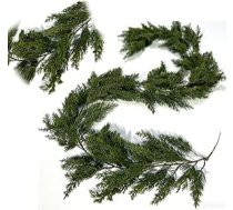 1,8 m Ziemassvētku vainags izgatavots no mākslīgā rotangpalmas, atkārtoti lietojams un sagriežams, izturīgs un stilīgs, piemērots pusdienu galdam, kāpnēm, sienām, Ziemassvētku rotājumiem ārā