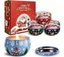 VIKY smaržīgo sveču komplekts Ziemassvētki 4 gab. dāvanu kaste - 4 Ziemassvētku aromāti: Kandināvu sveces - aromātiskās sveces - dāvanu idejas sievietēm, vīriešiem, kolēģiem un kolēģēm.