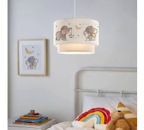 lux.pro Bērnu istabas lampa Lurgan Griestu gaisma E27 LED Piemērots piekaramais gaismeklis ar auduma abažūru Dubultā ziloņa motīvs 70 cm augsts balts