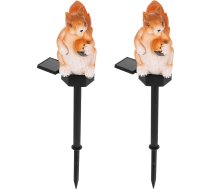 TOYANDONA 2 Stück LED Gartenleuchten Eichhörnchen Acryl Tiermotiv Außenleuchte Batteriebetrieben Wetterfest Gartendekoration Terrasse Rasen