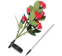 Ciieeo Rosenblüten Solarleuchte Außen mit 6 LED Köpfen Rot Solarbetriebenes Gartenlicht Bodeneinbauleuchte für Terrasse und Rasen Automatisches Aufladen Umweltfreundlich Umweltfreundlich
