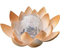 SEWACC Solar Lotus Garten Solarleuchte mit Glaskugel Automatischer Lichtsensor Dekorative Außenbeleleuchtung für Terrasse und Hof
