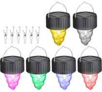 TOYANDONA Solar Hängelampen 6 Stück Bunt Solar Pendelleuchten für Garten Terrasse Wetterfeste LED Außen Dekoration mit Langlebigem Material