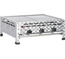 vidaXL Gastro gāzes grils ar 3 degļiem Grila režģis Piezo aizdedze Grila grilēšanas trauks Gāzes grils Gāzes cepeškrāsns Gastro cepeškrāsns Butāna un propāna gāzei Nerūsējošais tērauds 12 kW