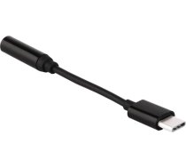 Adapteris no USB-C uz audio ligzdu 3,5 mini jack melns