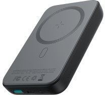 Mini Power Bank 10000mAh magnētiskā ar QC PD USB-C lādētāju melns