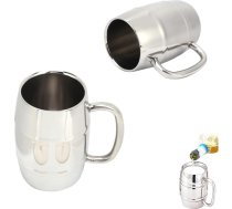 2 x nerūsējošā tērauda alus krūzes, metāla dubultās sienas alus krūzes mucas alus krūze ceļojumu krūze ar rokturi kafijas kauss ceļojumu Tumbler kauss pārtikas izolācijas kafijas krūze karstiem aukstiem dzērieniem
